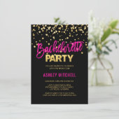 HOT Pink Junggeselinnen-Abschied Einladungen Vorla (Stehend Vorderseite)