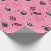 Hot Pink Kätzchen Liebe Kätzchen und Garn Kinder Geschenkpapier (Ecke)