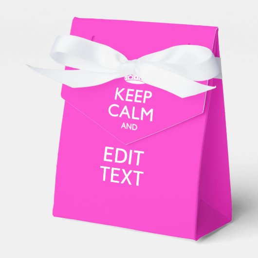 Hot Pink KEEP CALM AND Edit Text Geschenkschachtel (Vorderseite)
