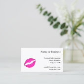Hot Pink Kiss Visitenkarte (Stehend Vorderseite)