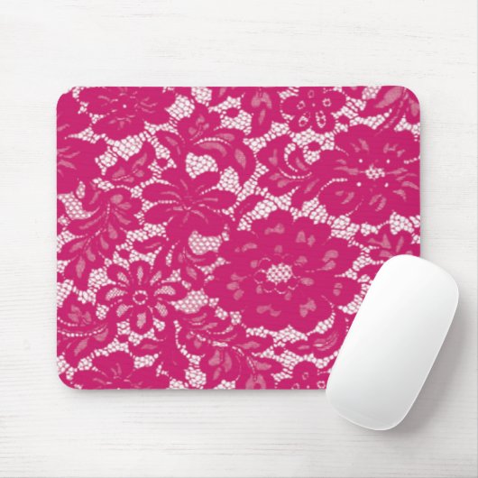 Hot Pink Lace Mousepad (Mit Mouse)