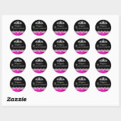 Hot Pink Lace & Tiara Quinceanera Sticker (Blatt)