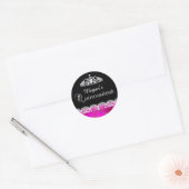 Hot Pink Lace & Tiara Quinceanera Sticker (Umschlag)