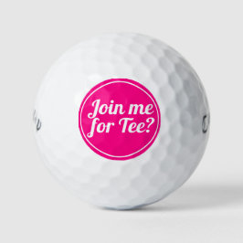Hot Pink Lady Golfer Funny Golf Pub Typografie Golfball