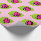 Hot Pink Ladybug Geschenkpapier (Ecke)