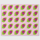 Hot Pink Ladybug Geschenkpapier (Flach)