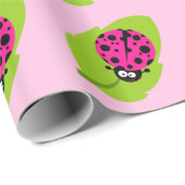 Hot Pink Ladybug Geschenkpapier (Rolleneckpunkt)