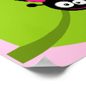 Hot Pink Ladybug Poster (Ecke)