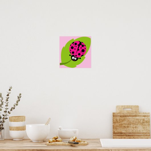 Hot Pink Ladybug Poster (Küche)