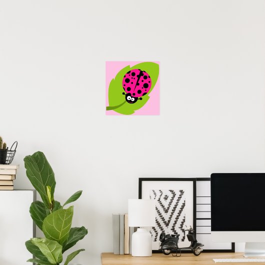 Hot Pink Ladybug Poster (Heimbüro)