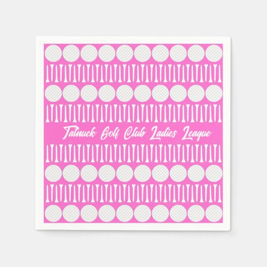Hot Pink Ladys Golf League Party Napkins Serviette (Vorderseite)