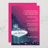 Hot Pink Las Vegas Nevada Wedding Einladung (Vorne/Hinten)