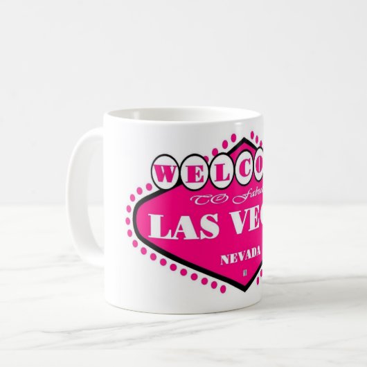 HOT PINK Las Vegas Unterschrift Tasse (Vorderseite Links)