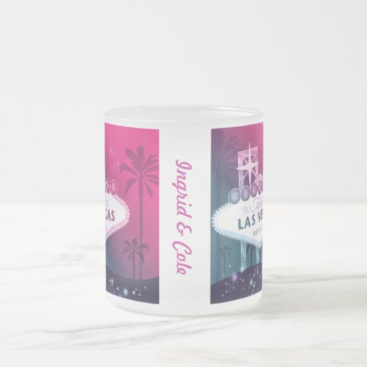 Hot Pink Las Vegas Wedding Keepake Mattglastasse (Mittel)