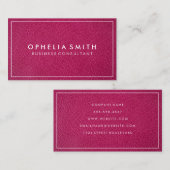 Hot Pink Leather | Grenze Visitenkarte (Vorne/Hinten)