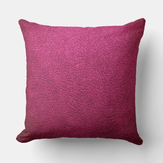 Hot Pink Leather Kissen (Vorderseite)