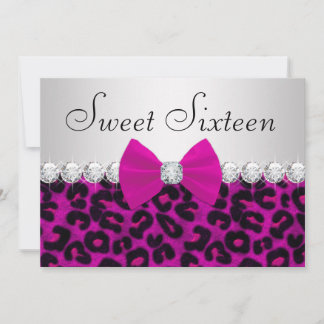 Hot Pink Leopard 16 . Geburtstag Einladung