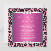 Hot Pink Leopard 16 . Geburtstag Geburtstagsparty Einladung (Rückseite)