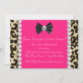 Hot Pink Leopard 16 . Geburtstag Party Einladung (Rückseite)