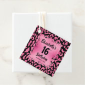 Hot Pink Leopard 16. Geburtstag Personalisiert Geschenkanhänger (Beispiel)