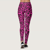 Hot Pink Leopard Animal Print Leggings (Rückseite)