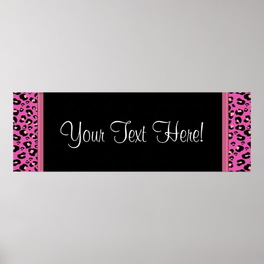 Hot Pink Leopard Baby Duschbanner Poster (Vorne)