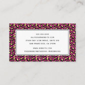 Hot Pink Leopard Business Card Visitenkarte (Rückseite)