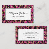 Hot Pink Leopard Business Card Visitenkarte (Vorne/Hinten)