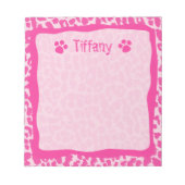 Hot Pink Leopard Cheetah Anpassbare Notepad Notizblock (Vorderseite)