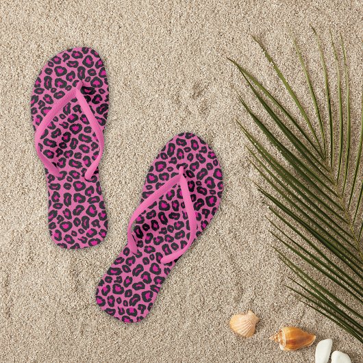 Hot Pink Leopard Girly Badesandalen