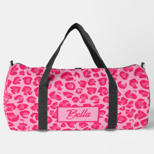 Hot Pink Leopard Muster Duffle Bag