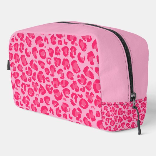 Hot Pink Leopard Muster Waschbeutel (Rechte Ecke)