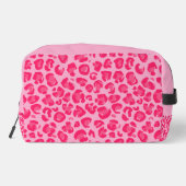 Hot Pink Leopard Muster Waschbeutel (Rückseite)