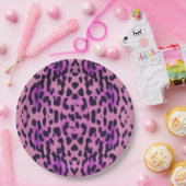 Hot-Pink-Leopard-Pelzmuster Pappteller (Party)