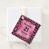 Hot Pink Leopard Print 21. Geburtstag Personalisie Geschenkanhänger (Beispiel)