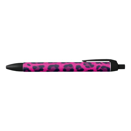 Hot Pink Leopard Print Animal Muster Kugelschreiber (Oberseite)