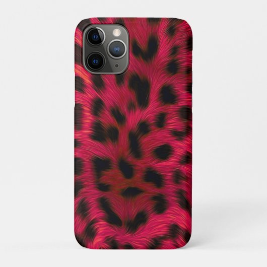 Hot Pink Leopard Print Faux Case-Mate iPhone Hülle (Rückseite)