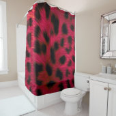 Hot Pink Leopard Print Faux Duschvorhang (Beispiel)