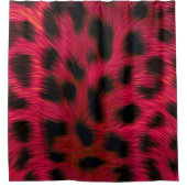 Hot Pink Leopard Print Faux Duschvorhang (Vorderseite)