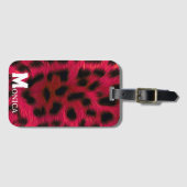 Hot Pink Leopard Print Faux Gepäckanhänger (Vorderseite (Horizontal))