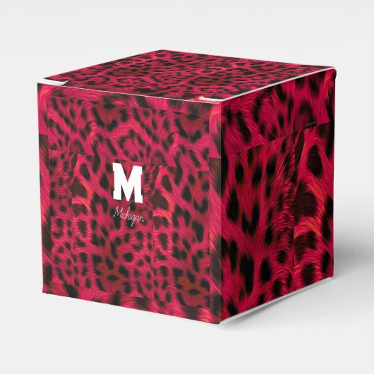 Hot Pink Leopard Print Faux  Geschenkschachtel (Vorderseite)