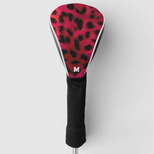 Hot Pink Leopard Print Faux Golf Headcover (Vorderseite)