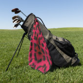 Hot Pink Leopard Print Faux Golfhandtuch (Gras)