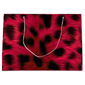 Hot Pink Leopard Print Faux Große Geschenktüte (Vorderseite)