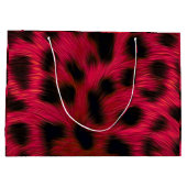 Hot Pink Leopard Print Faux Große Geschenktüte (Rückseite)
