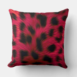 Hot Pink Leopard Print Faux Kissen