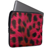 Hot Pink Leopard Print Faux  Laptopschutzhülle (Vorne Rechts)