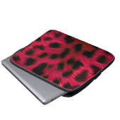 Hot Pink Leopard Print Faux  Laptopschutzhülle (Vorne Knopf)