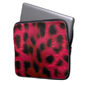 Hot Pink Leopard Print Faux  Laptopschutzhülle (Vorderseite Links)