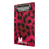 Hot Pink Leopard Print Faux Mini Klemmbrett (Gewinkelt2)